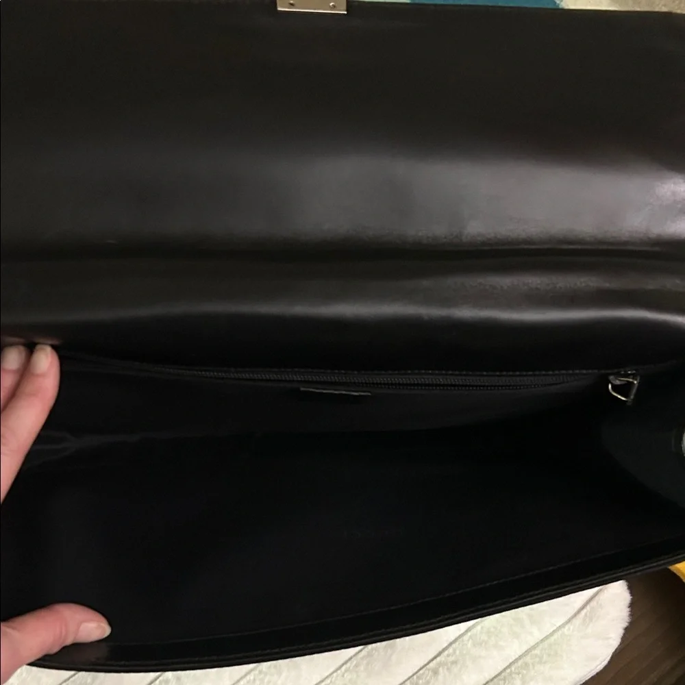 Gucci Black Nylon and Leather Combination Lock Briefcase